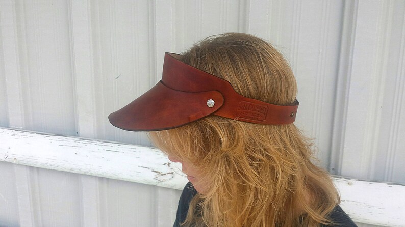 Leather Visor for Men or Women Father and even Gift for a Boyfriend Handmade Custom Leather for Christmas gift or Groom Made in the USA