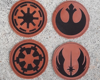 Parche de cuero de Star Wars: Alianza Rebelde, Jedi, Imperio (7,6 cm de diámetro)