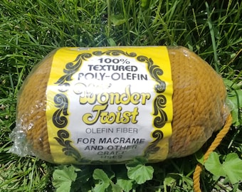 Vintage Wonder Twist Macrame Twist Cord Gold Color 100 Yards Craft Plant Hanger Decor Unused