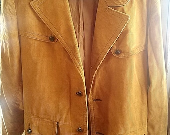 Vintage mens jacket corduroy brown the man california medium size jacket