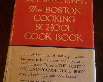 Vintage cookbooks the boston cooking school cookbook fannie farmer collectible book foodie gift idea