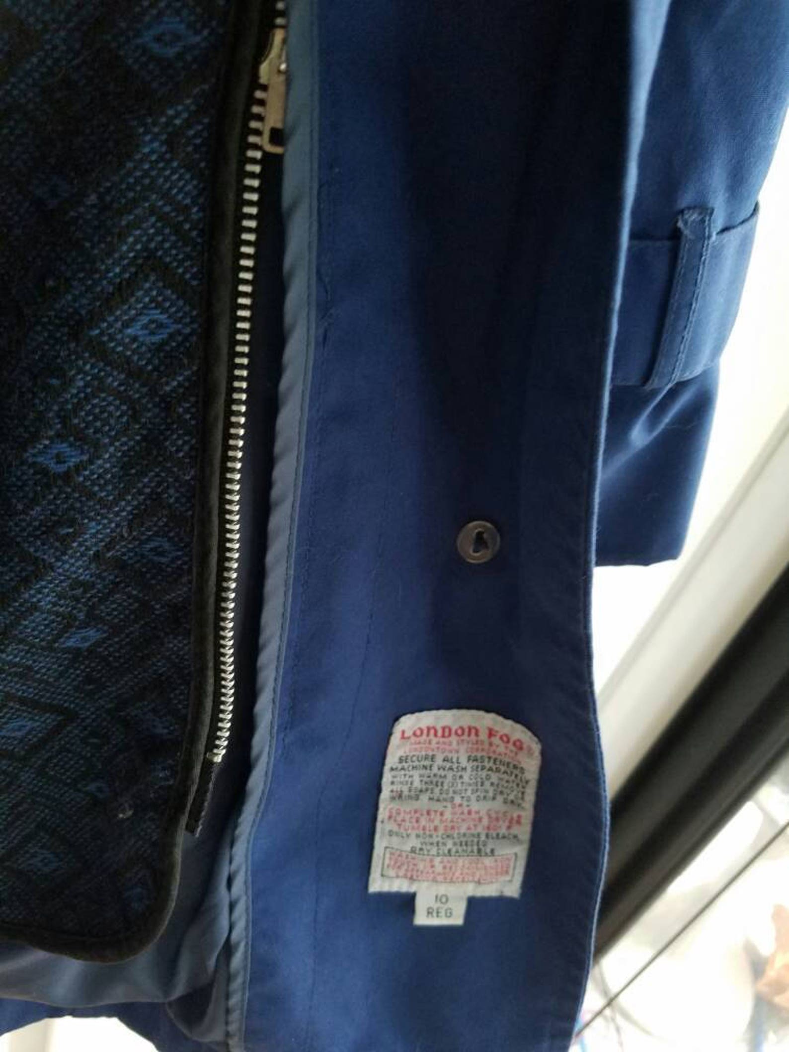 Vintage Blue London Fog Jacket Lined Rain Jacket Etsy