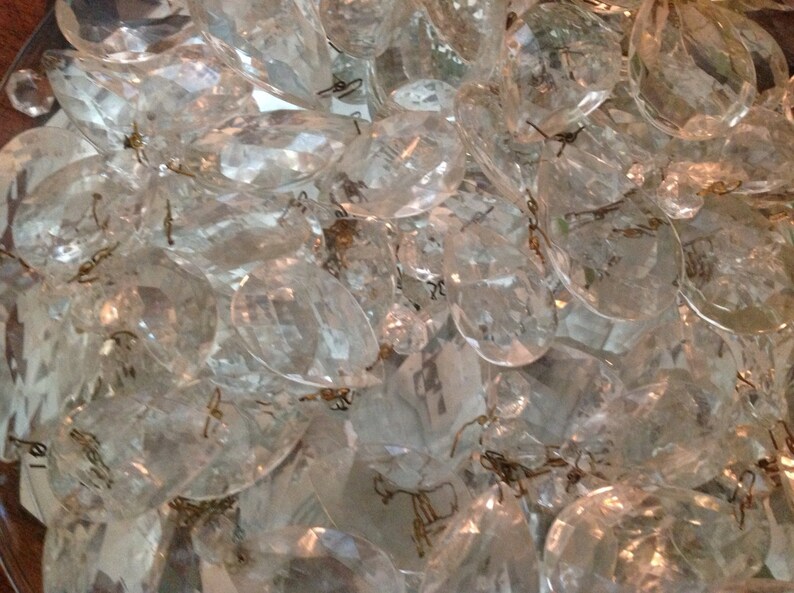 Vintage Chandelier crystals 3 12 prism teardrop hexagon