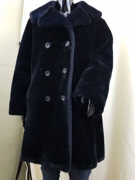 Vintage women's clothes black faux fur marshall fi
