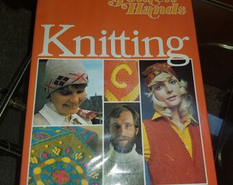 Vintage Knitting Pattern Book 1972 Retro Designs for Women Men Children and Decor Vest Sweaters Hats Scarves Cardigans Throw Blankets 1970s