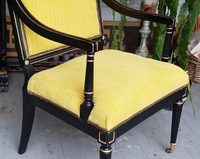 Vintage Furniture Entryway Chair Gold Desk Chair Black and Etsy