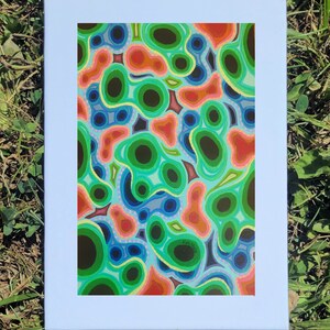 Stampa, belle arti, design originale, colorato, astratto, arte murale, passepartout, unico, arte, funky, retrò