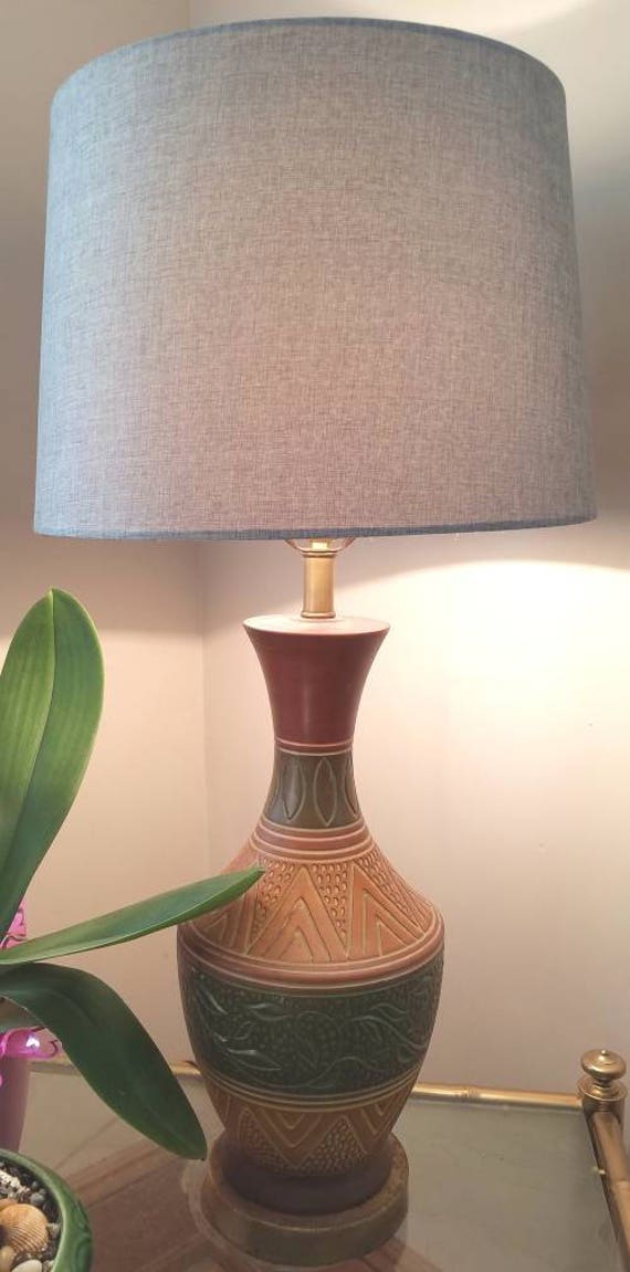 Vintage Table Lamp Mid Century Modern Wood Table Lamp | Etsy