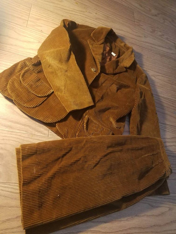 vintage girls brown corduroy - Gem