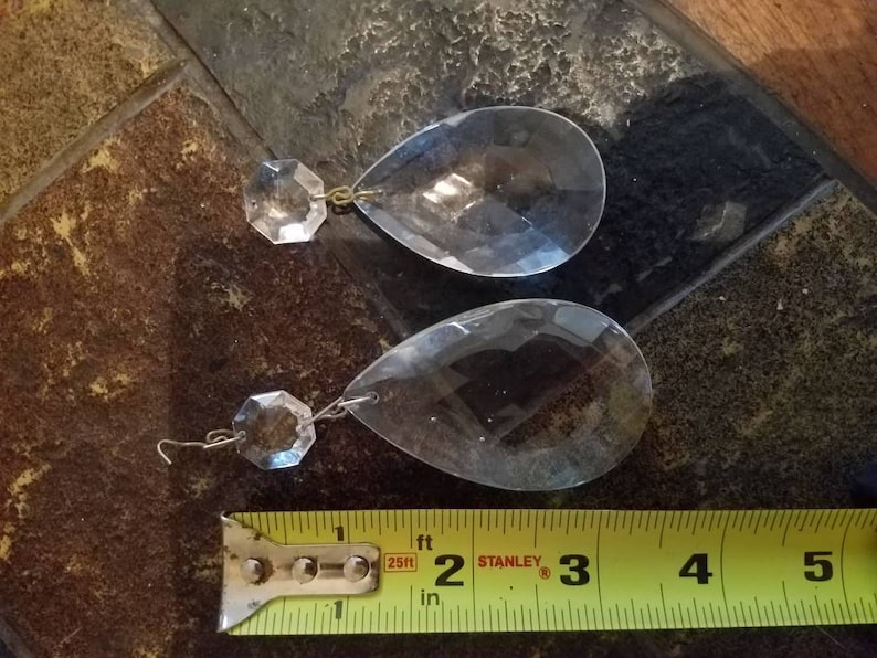 Vintage Chandelier crystals 3 12 prism teardrop hexagon