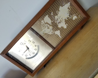 Vintage Mid Century Modern GE Avocado Electric Wall Clock Model