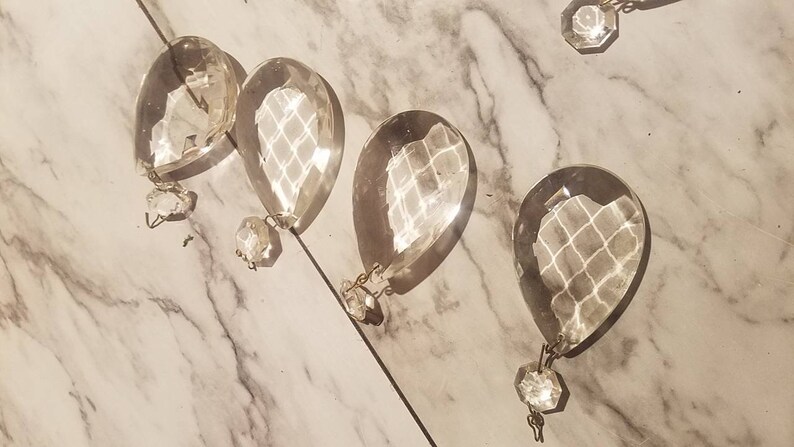 Vintage Chandelier crystals 3 12 prism teardrop hexagon