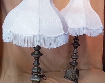 Brass table lamps french boho boudoir set of lamps vintage lighting living room lighting bedroom lighting victorian table lamps maximalist