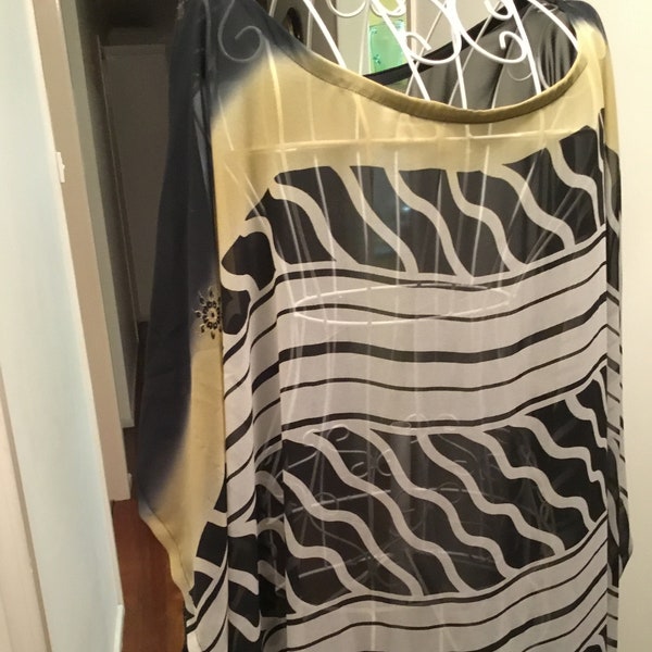 Black  white Kaftan, Kaftan maxi dress, Plus size dress kaftan,Plus size clothing, Kaftans for women, chiffon kaftan, Caftan dress