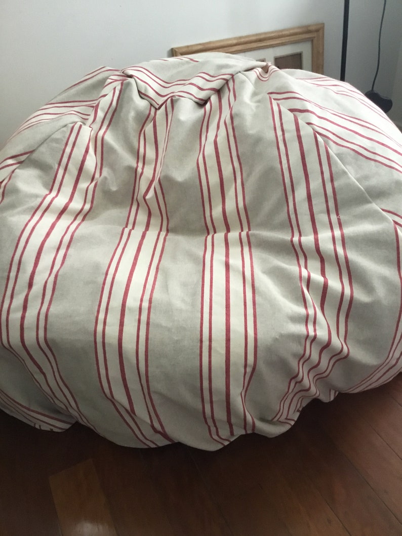 Extra Extra Large French Linen Bean Bag, Cover Only, Adult Beanbag