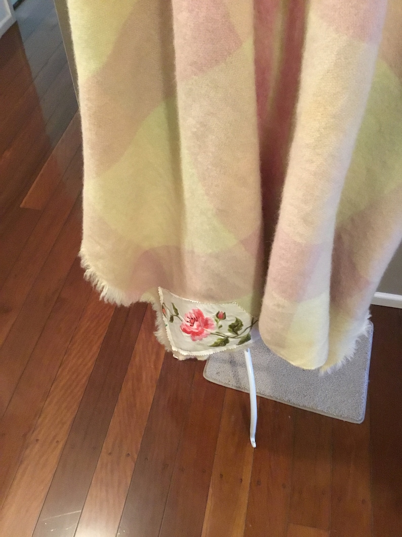 Poncho shawl Pale pink and cream pure wool Plus size wrap,Plus size clothing poncho Cover Up
