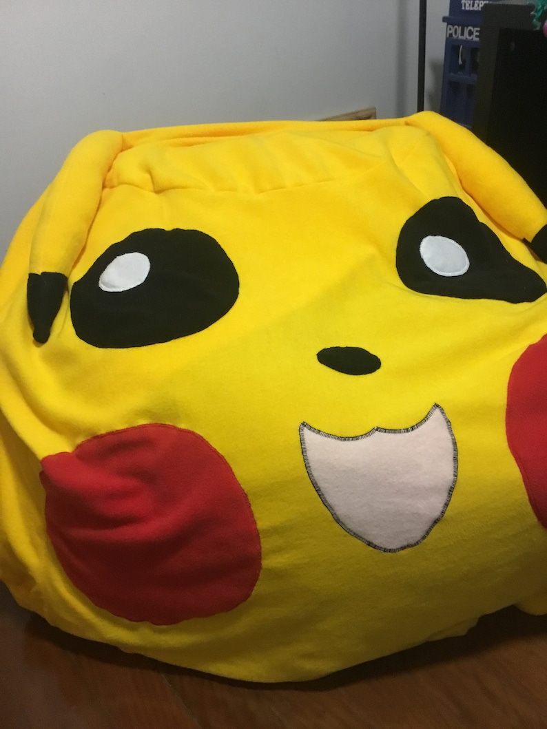 Extra Large Pikachu Pokémon bean bag microfibre beanbag cover Etsy