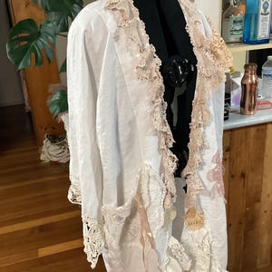 Gorgeous white linen duster, Magnolia Rose , up to 56” bust, free shipping