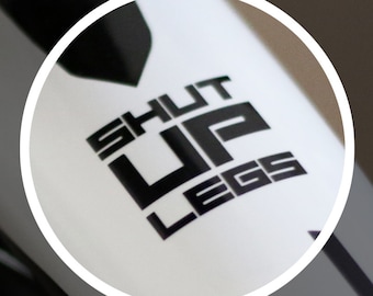 ¡CÁLLATE LAS PIERNAS! Jens Voight Motivational Bike Top Tube o Stem Sticker (199)
