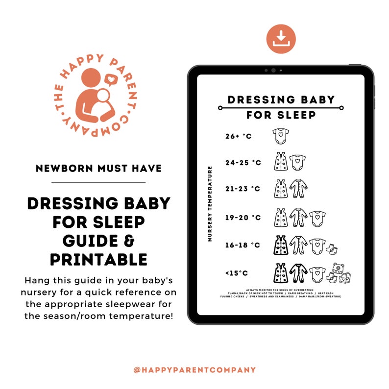 Dressing Baby for Sleep Printable, Baby Sleepwear Guide for Babysitter