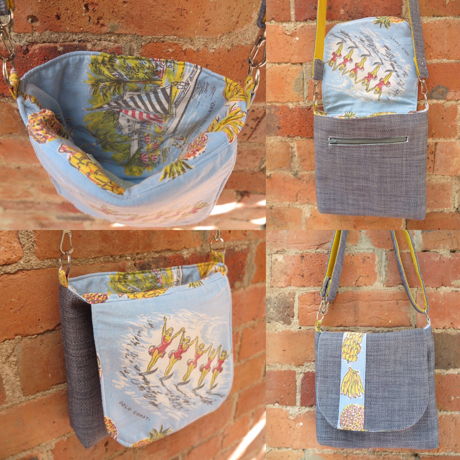 Shoulder Bag, Handbag, Messenger Bag, Fabric Bag, Handmade Bag