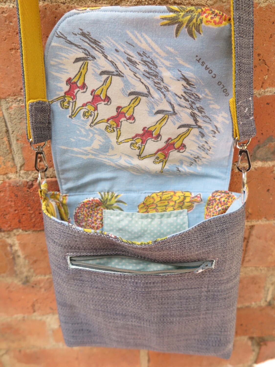 Shoulder Bag, Handbag, Messenger Bag, Fabric Bag, Handmade Bag