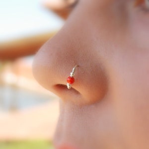 Helix Earring - Septum helix - Opal nose Rings - Ring - Conch Ring - Septum Piercing - Cartilage Hoop opal helix hoop helix piercing