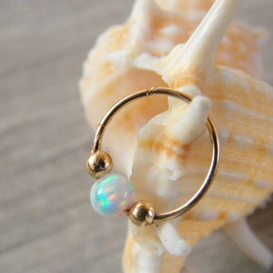 Helix Earring Septum helix Opal Septum Rings Ring Septum Ring Septum Piercing Cartilage Hoop opal helix hoop helix piercing image 2
