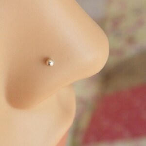 Tiny Nose Stud, Thin Nose Stud,Dot Nose Stud, Ball  Nose Stud, 22 Gauge Pure Silver Nose Stud,Tiny Silver Nose Stud.