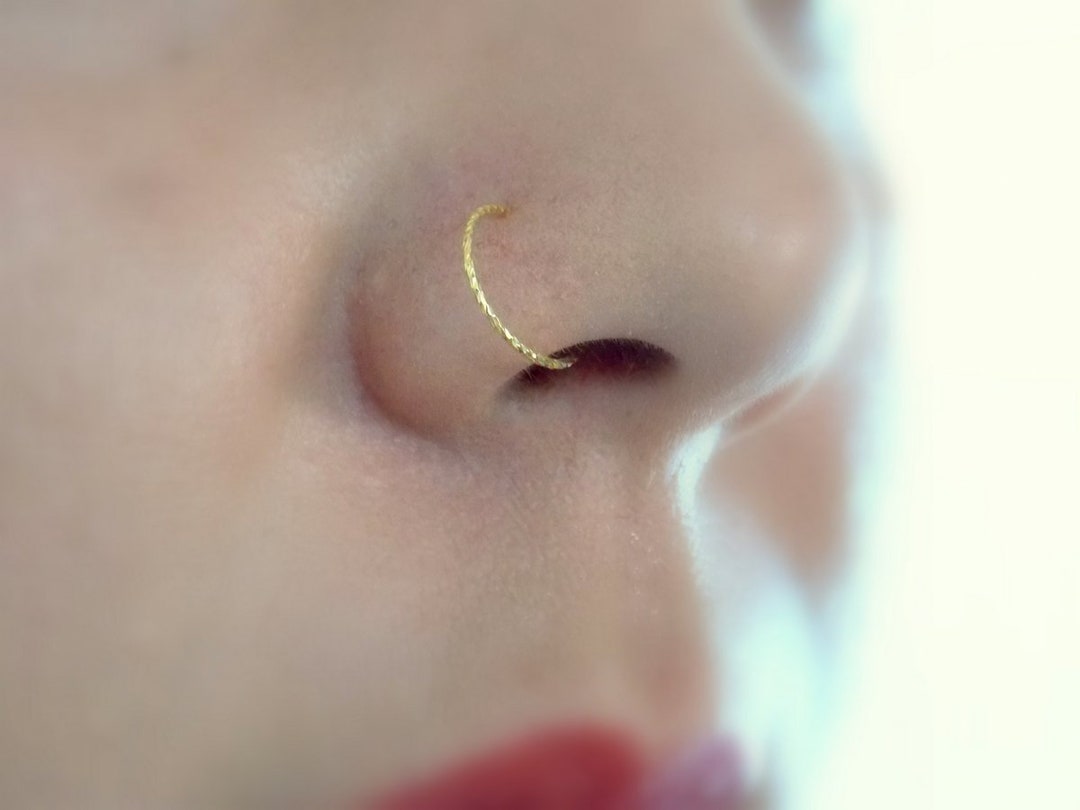 Bague de nez en argent taille diamant cerceau de nez argenté - Etsy France