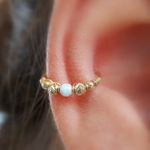 Conch Earring - Helix Hoop Earring - Conch Earring - Opal conch piercing - gold filled hoop - big hoop -10-16mm Inner Diameter Hoop