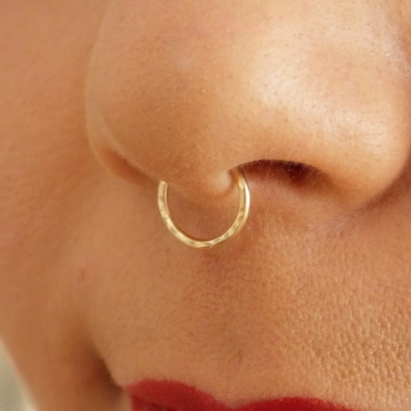 Hammered Nose Ring - Nose Ring - Nose Jewelry - Nose Piercing - Septum - Septum Jewelry - Septum Ring - Septum Piercing - Nose Ring Hoop