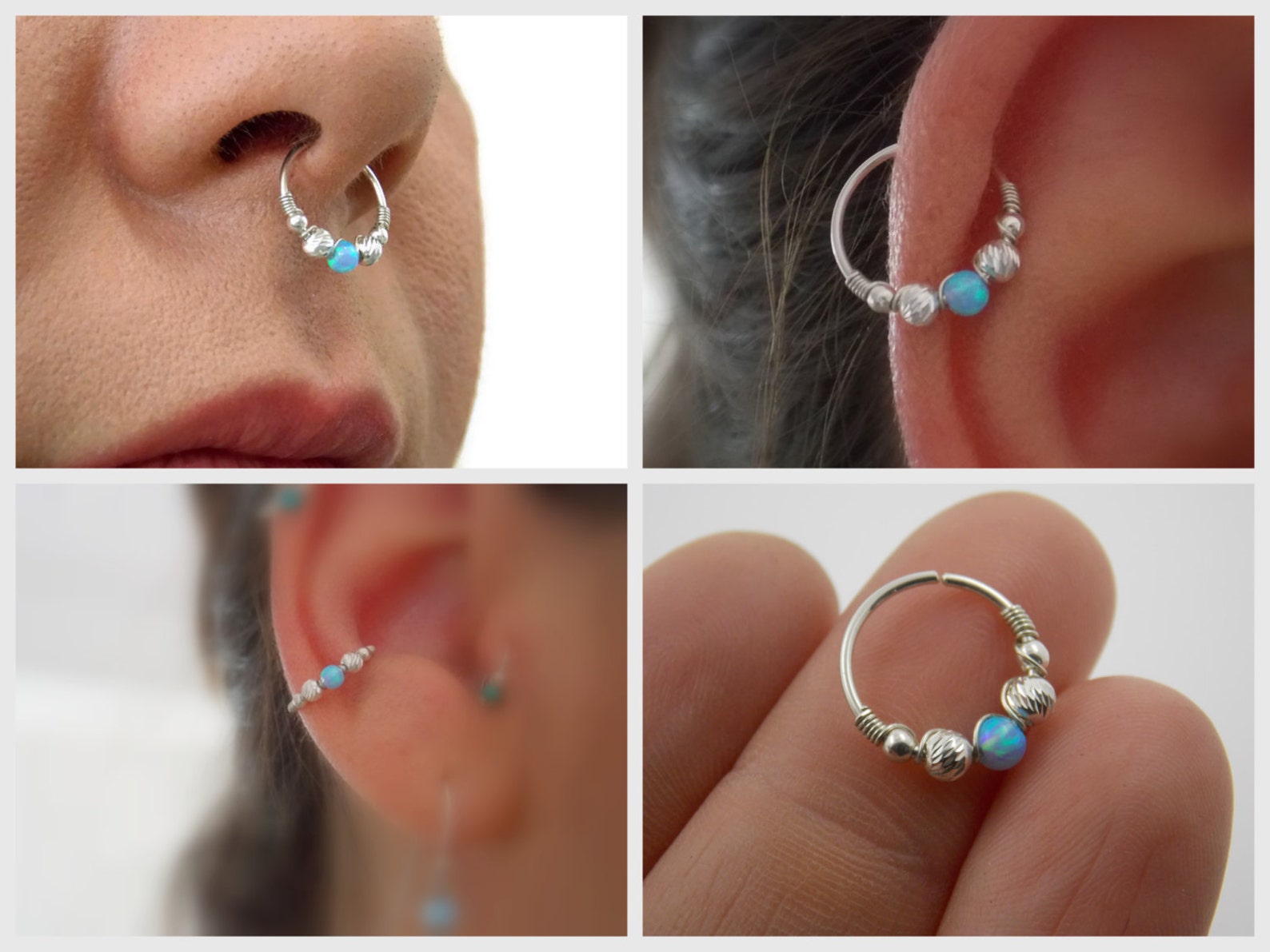 Silver Conch Earring Helix Hoop Earring Conch Earring Etsy