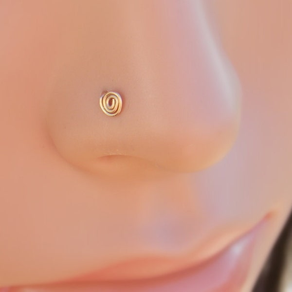 Tiny Spiral Nose Stud - gold filled nose stud - sterling silver nose stud - nose studs - nose piercing