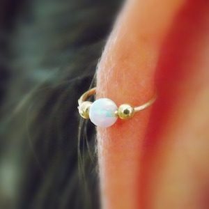 Helix Earring Septum helix Opal Septum Rings Ring Septum Ring Septum Piercing Cartilage Hoop opal helix hoop helix piercing image 1