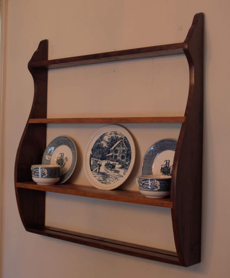 Wall Shelf with plate groove Etsy