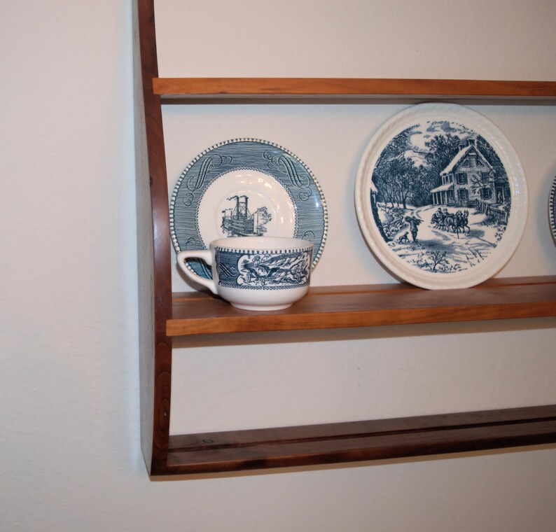 Wall Shelf with plate groove Etsy