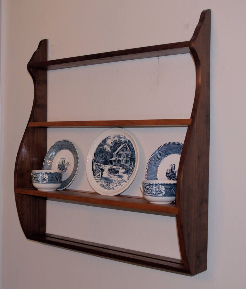 Wall Shelf with plate groove Etsy