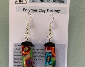 Polymer clay earrings, handmade earrings