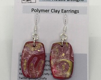 Boucles d’oreilles en argile polymère, boucles d’oreilles faites à la main