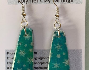 Polymer Clay Ohrringe, handgemachte Ohrringe, Weihnachtsohrringe