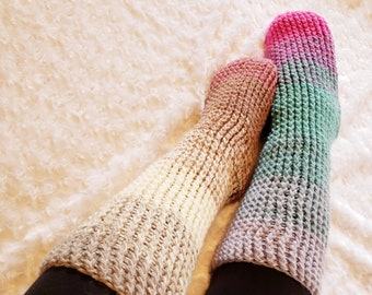 PATTERN/Two Hour Chunky Cozy Socks Pattern/Crochet Pattern/Crochet Sock Pattern/Sock Pattern/Easy Crochet Socks/Easy Crochet Sock Pattern