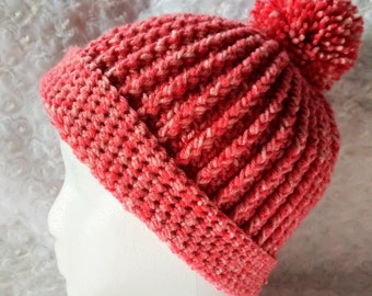 PATTERN/Easy Ribbed Beanie Pattern/Crochet Hat Pattern/Crochet Beanie Pattern/Crochet Slouchy Hat Pattern/Crochet Pattern/Crochet Hat