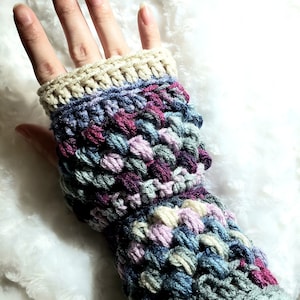 PATTERN/Crochet Fingerless Gloves/Fingerless Gloves Pattern/Fingerless Mitts/Puff Stitch Fingerless Gloves/Mitts Crochet Pattern