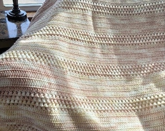 PATTERN/Bauble Stripes Throw Crochet Pattern/Easy Crochet Afghan Pattern/Crochet Blanket Pattern/Easy Crochet Pattern/Crochet Throw Pattern