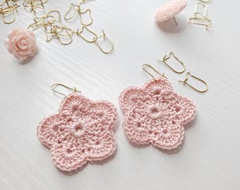 MOTIF/boucles d'oreilles Marilyn au crochet/motif crochet facile/motif de boucle d'oreille fil au crochet/accessoires floraux au crochet/crochet rapide rapide