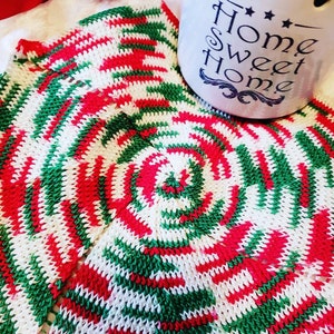 PATTERN/Doily Pattern/Easy Crochet Pattern/Crochet Doily Pattern/Peppermint Swirl Crochet Doily