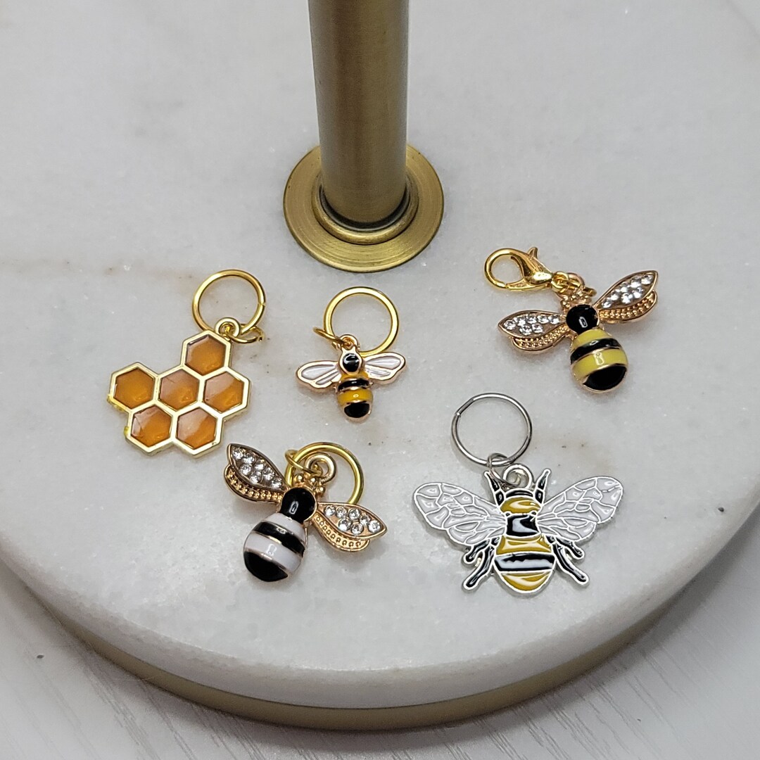 STITCH Markers/beautiful Bees Stitch Markers/honey Bee Stitch Etsy