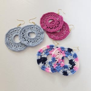 PATTERN/Wagon Wheel Crochet Earring Pattern/Beginner Crochet/Jewelry/Accessories/Easy/Crochet Thread