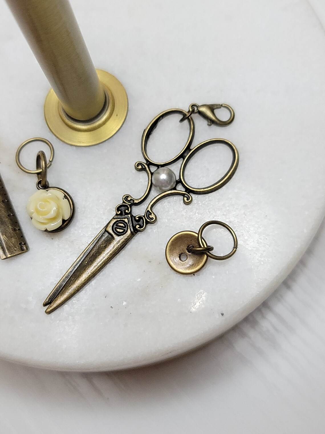 STITCH Markers/crafter Stitch Markers/scissors Ruler Rose Etsy